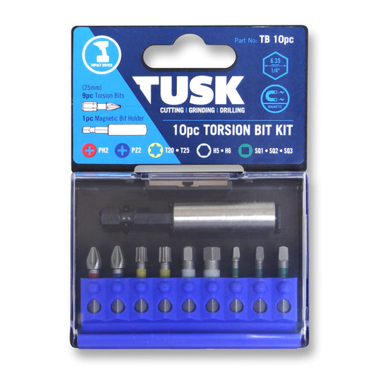 Torsion Bits 25mm 10pc Kit